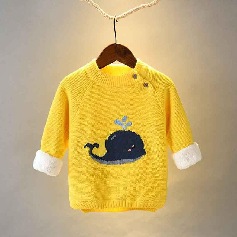 Autumn and Winter Children's Thickened Sweater Knitted Bottoms Baby - PrettyKid