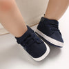 0-12M Baby Boys Patch Solid Color Mid-top Soft-soled Toddler Shoes - PrettyKid