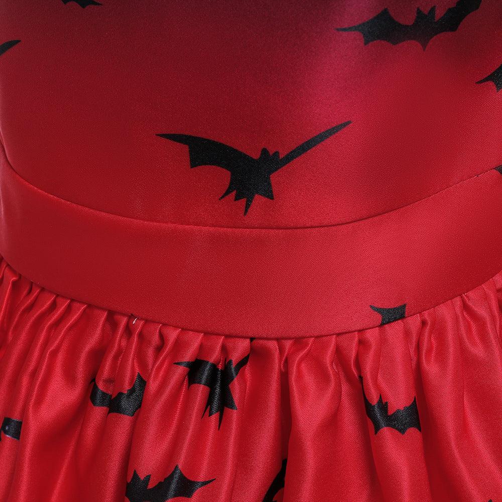 Toddler Children Halloween Pumpkin Bat Printed Princess Dress - PrettyKid