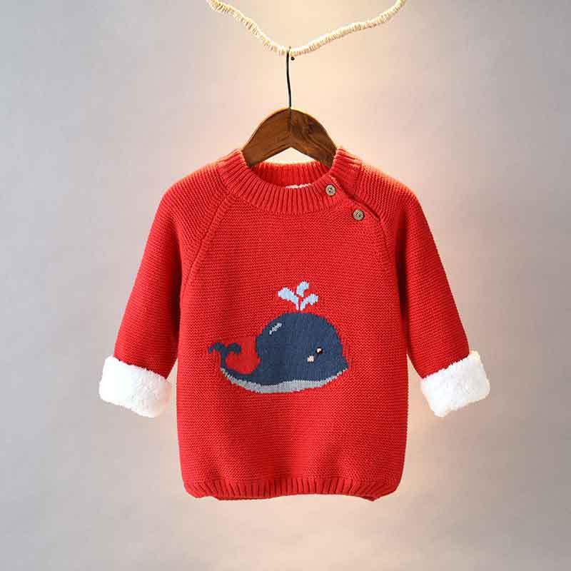 Autumn and Winter Children's Thickened Sweater Knitted Bottoms Baby - PrettyKid