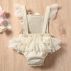 0-18M Baby Girls Bodysuit Flower Decor Lace Flutter Sleeve Wholesale Baby Clothing - PrettyKid