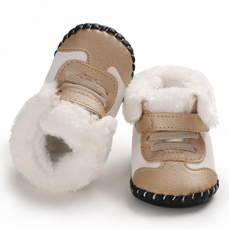 Baby Winter Snow Boots Fluffy Velcro Soft Sole Toddler Shoes - PrettyKid