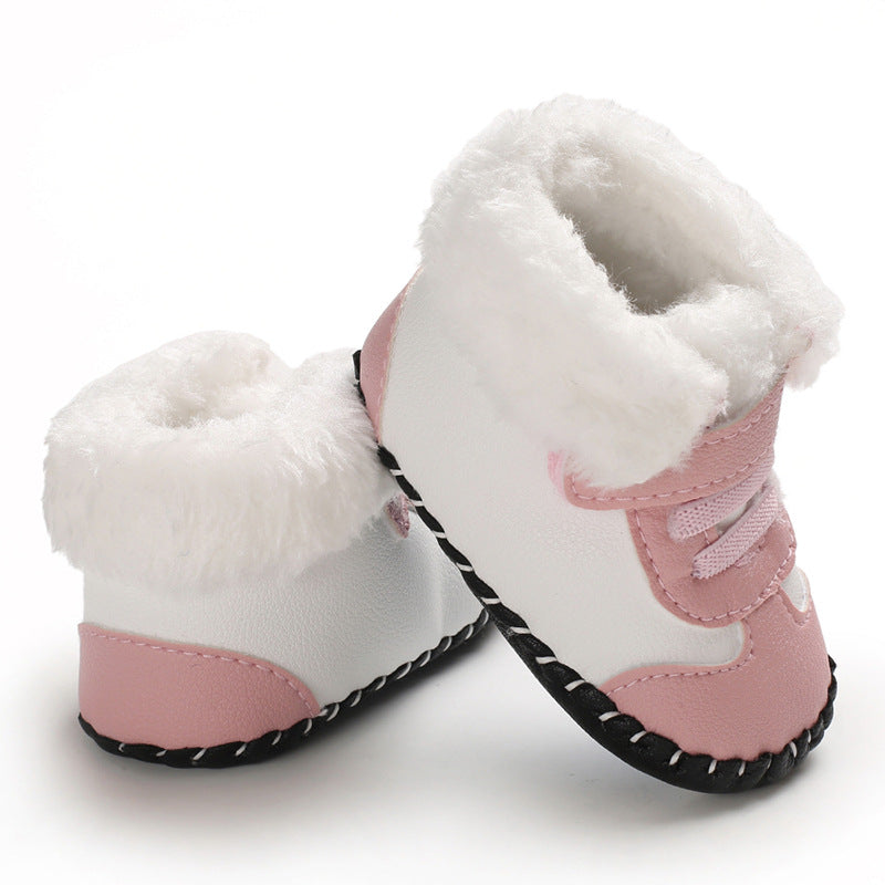 Baby Winter Snow Boots Fluffy Velcro Soft Sole Toddler Shoes - PrettyKid