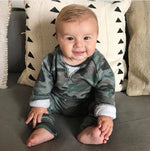 Toddler Boys Camouflage Print V-Neck Long Sleeve Suit - PrettyKid