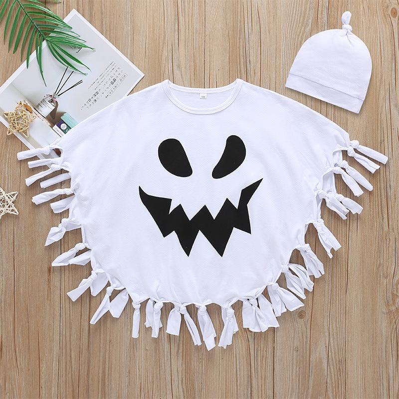 Children's Halloween Tassel Cartoon Bat Sleeveless Cloak Bulk Childrens Clothing Suppliers - PrettyKid