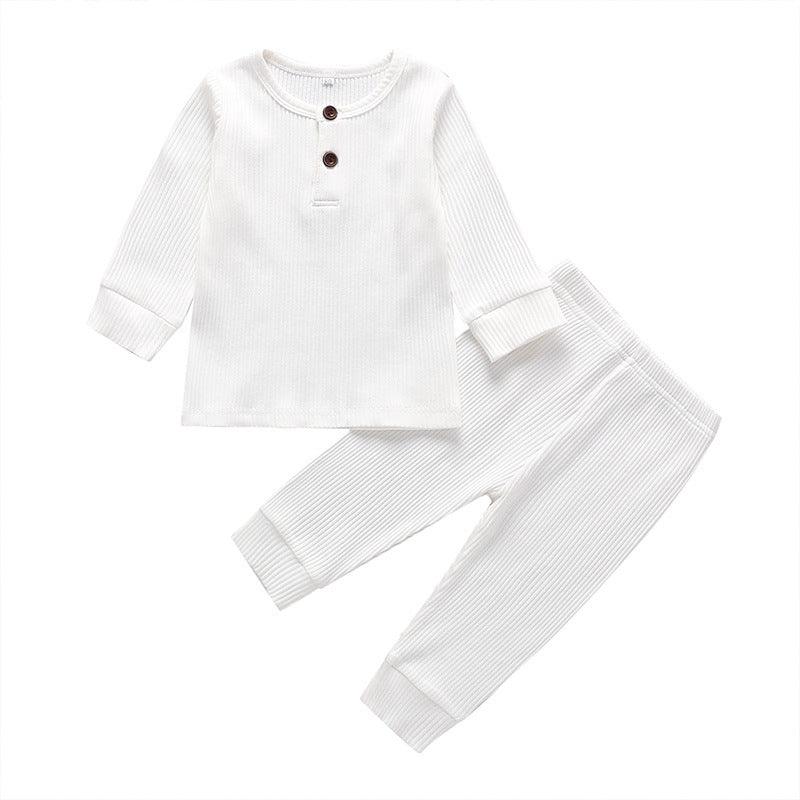 Unisex Children's Spring Autumn Long Sleeve round Neck Suits with Trousers - PrettyKid