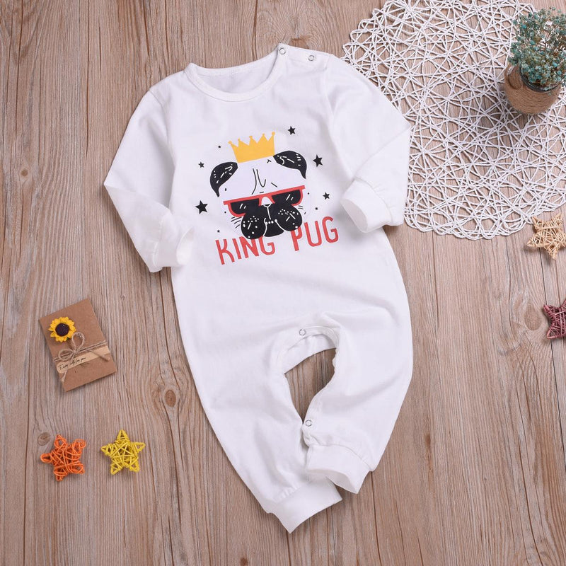 Baby Long Sleeve Letter Printed Jumpsuit Plain Baby Clothes Wholesale - PrettyKid