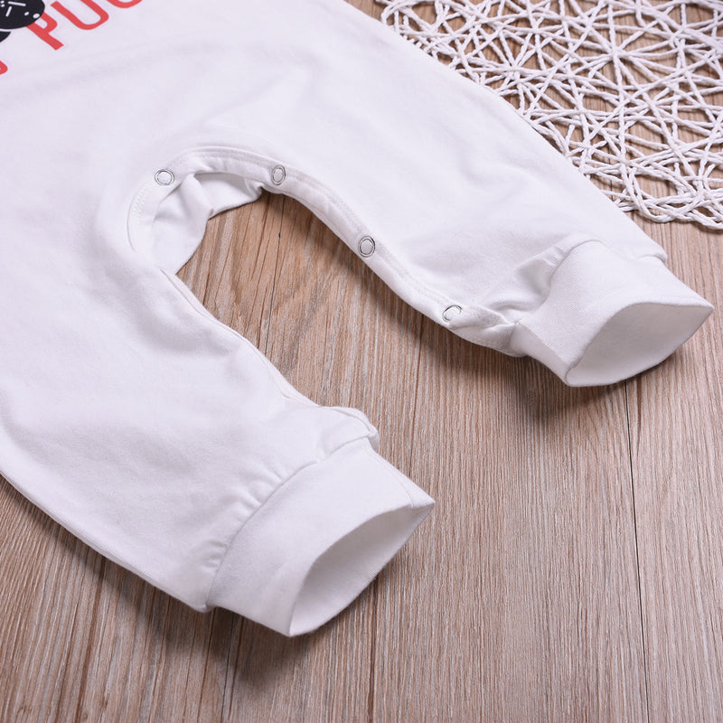 Baby Long Sleeve Letter Printed Jumpsuit Plain Baby Clothes Wholesale - PrettyKid