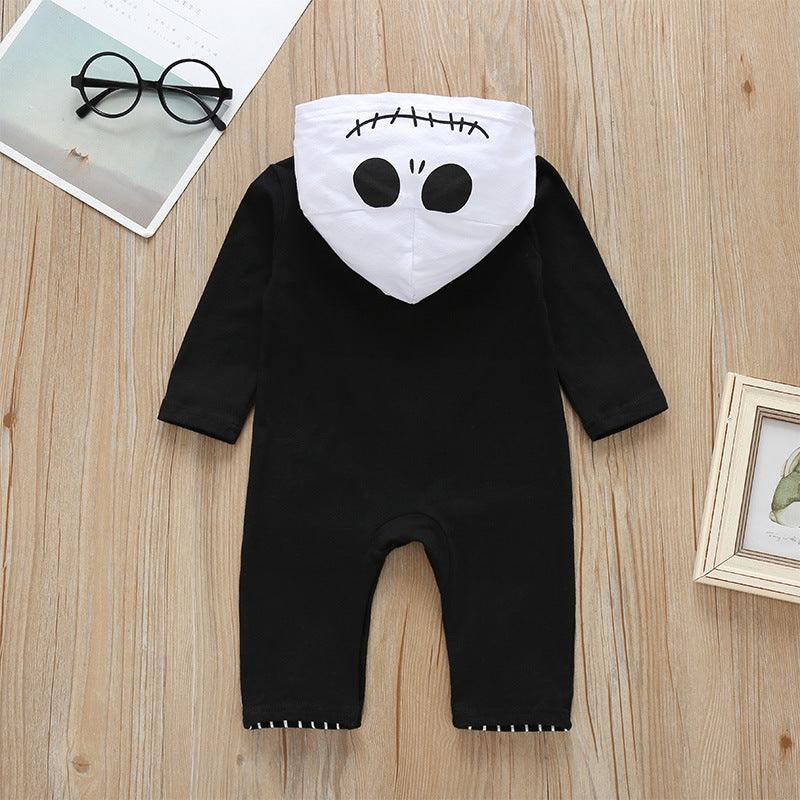 Baby Boys Halloween Bat Long Sleeve Striped Jumpsuit - PrettyKid