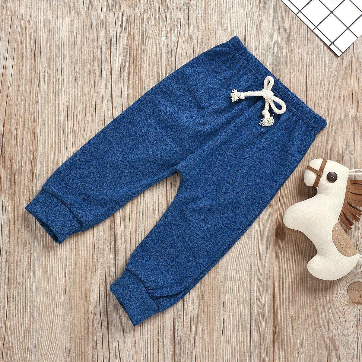 Toddler children's long sleeve trousers solid color home suit - PrettyKid