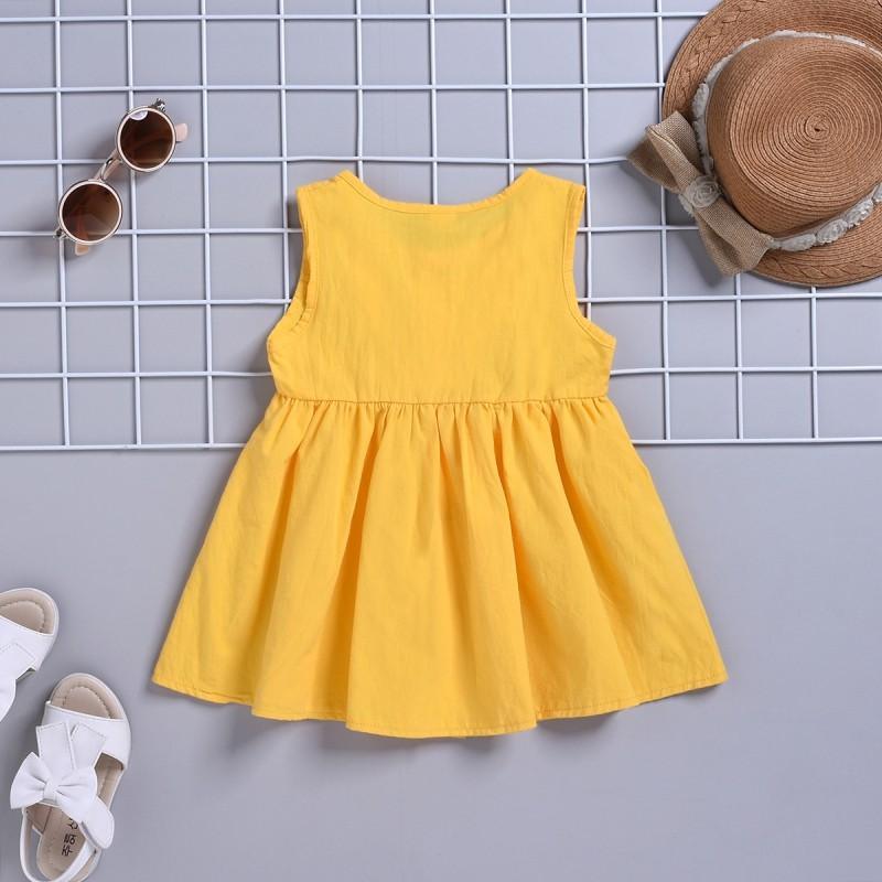 Solid Sleeveless Dress for Toddler Girl Wholesale children's clothing - PrettyKid