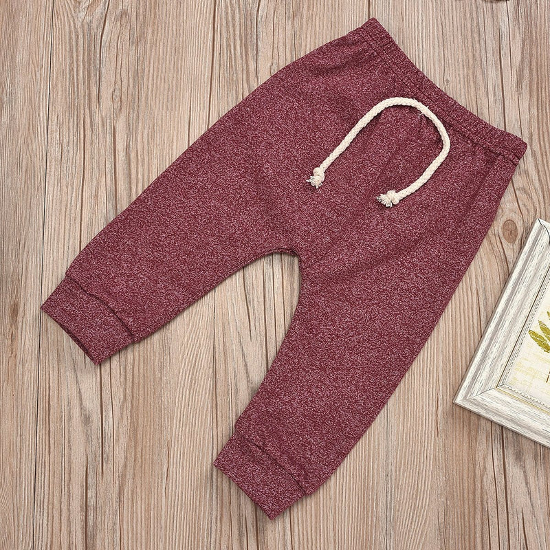 Toddler children's long sleeve trousers solid color home suit - PrettyKid
