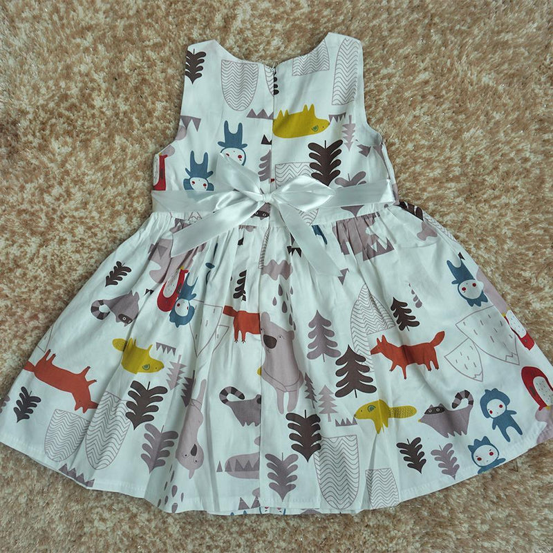 Toddler Girls Cartoon Print Dress - PrettyKid