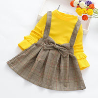 Classic Plaid Color-block Dress - PrettyKid