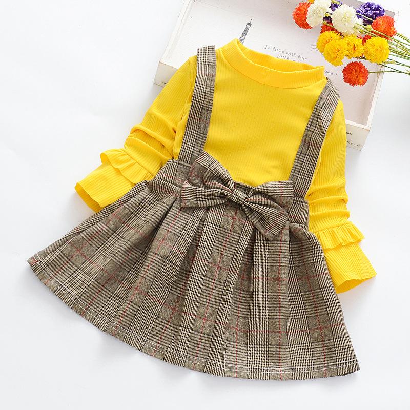 Classic Plaid Color-block Dress - PrettyKid