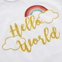 Cute Rainbow Short Sleeve Top & Short Skirt - PrettyKid