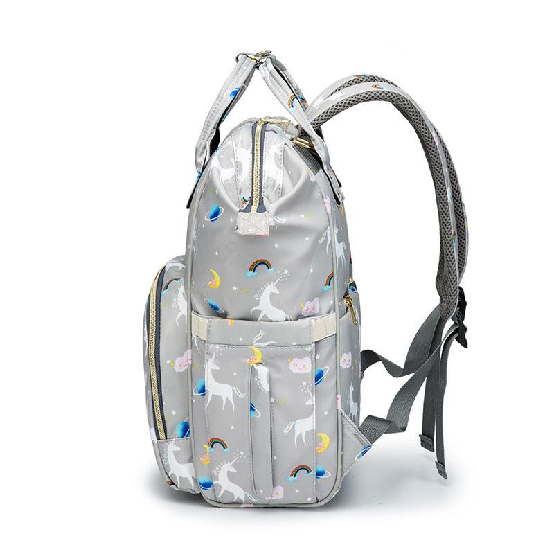 Mommy Trendy Multifunctional Backpack Bandbag with Unicorn Pattern - PrettyKid