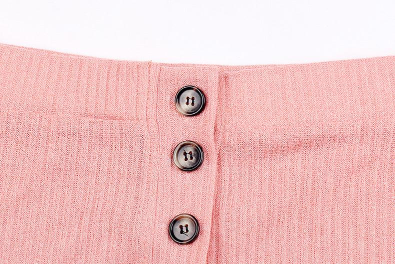 Women‘’s Solid Color Long Sleeve Square Collar Button Casual Suit - PrettyKid