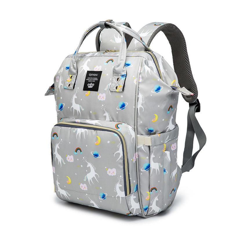 Mommy Trendy Multifunctional Backpack Bandbag with Unicorn Pattern - PrettyKid