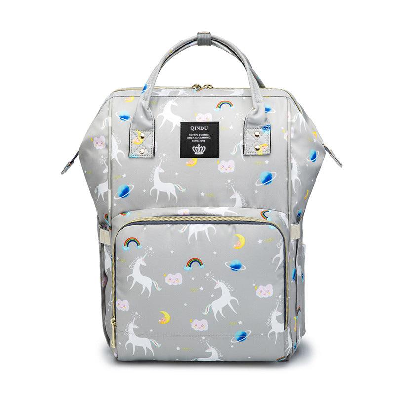 Mommy Trendy Multifunctional Backpack Bandbag with Unicorn Pattern - PrettyKid