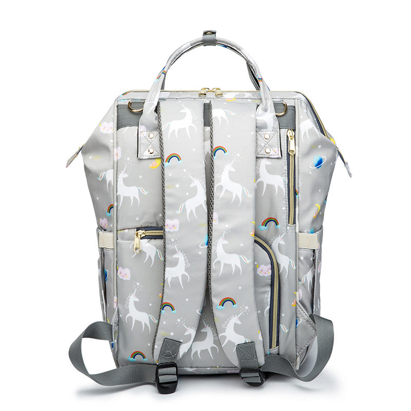 Mommy Trendy Multifunctional Backpack Bandbag with Unicorn Pattern - PrettyKid