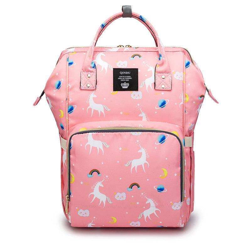 Mommy Trendy Multifunctional Backpack Bandbag with Unicorn Pattern - PrettyKid