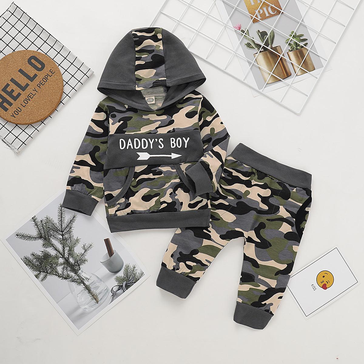 Toddler Kids Boys Camouflage Hoodie Suit - PrettyKid