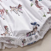 Baby girls' cartoon fawn animal printed jumpsuit 2-piece set - PrettyKid