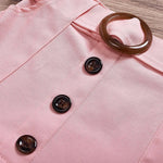 Girls Fashion Turtleneck Button Top Solid Button Skirt - PrettyKid