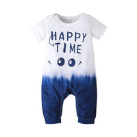 Baby Boy Tie-Dye Monogram Print Bodysuit Baby One Piece Jumpsuit - PrettyKid