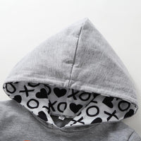 Toddler Boys Grey Seven Star Ladybug Hooded Long Sleeve Geometric Printing Pants Set - PrettyKid