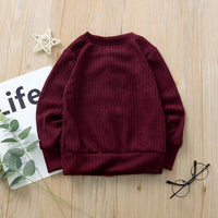 Children Solid Color Button Knitted Sweater Cardigan Coat - PrettyKid