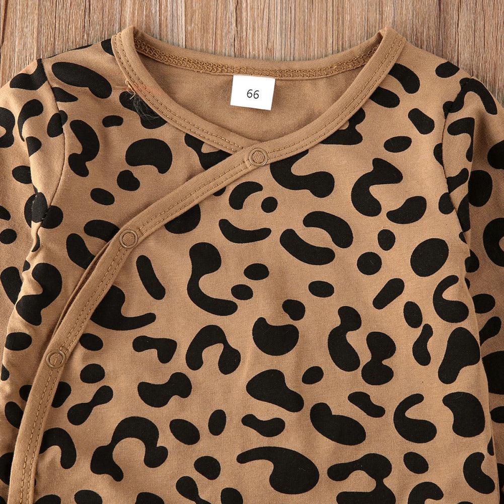 Toddler Boys Girls Long Sleeved Leopard Print Suit - PrettyKid