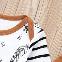 Children's Baby Set Feather Patchwork Hoodie Two-piece Boys' Set - PrettyKid