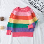 Toddler Kids Rainbow Striped Sweater Knit - PrettyKid