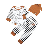 Children's Baby Set Feather Patchwork Hoodie Two-piece Boys' Set - PrettyKid