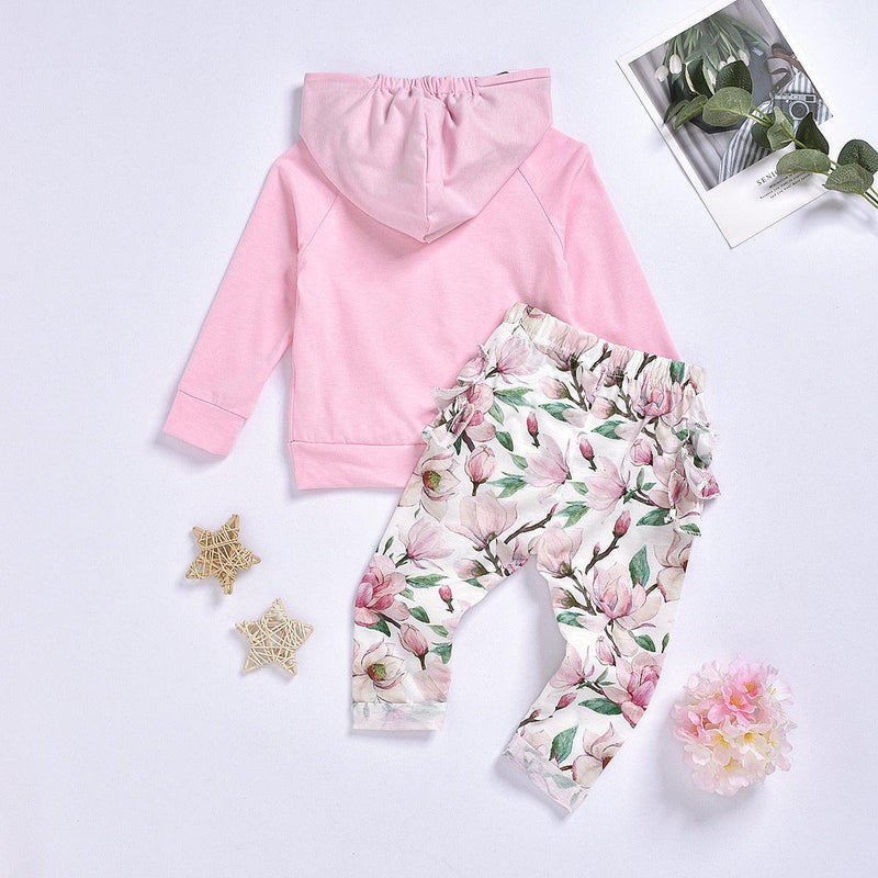 Toddler Kids Girls' Floral Printed Long Sleeve Sweater Set - PrettyKid