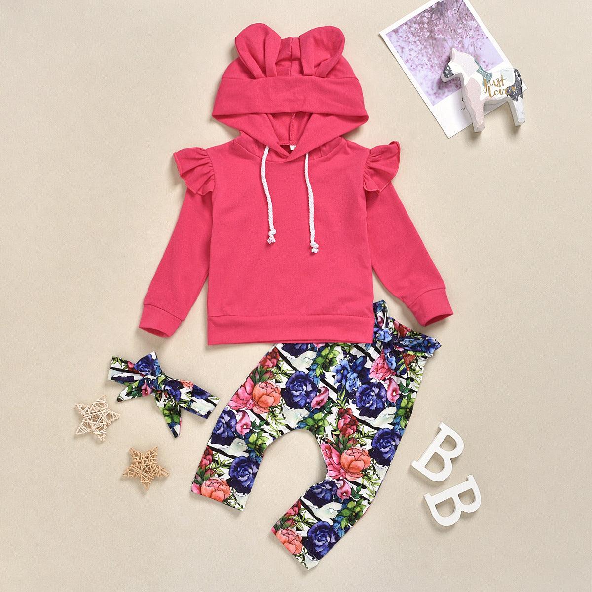 Toddler Kids Girls' Floral Printed Long Sleeve Sweater Set - PrettyKid