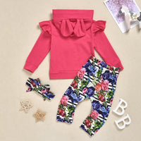 Toddler Kids Girls' Floral Printed Long Sleeve Sweater Set - PrettyKid