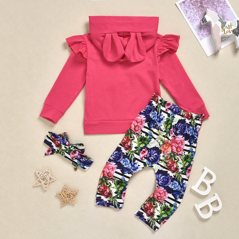 Toddler Kids Girls' Floral Printed Long Sleeve Sweater Set - PrettyKid