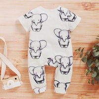 Cute Allover Animal Printed Short-sleeve Jumpsuit Wholesale children's clothing - PrettyKid