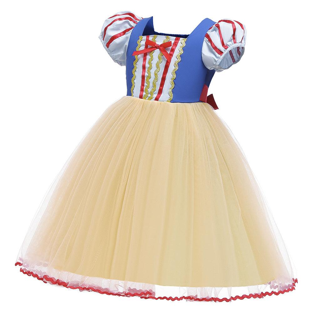 Toddler Girls Snow White Short Sleeved Skirt Halloween Costume - PrettyKid