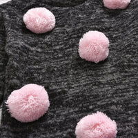 Toddler Girls Rabbit Fur Ball Long Sleeve Top And Mesh Fur Ball Skirt - PrettyKid