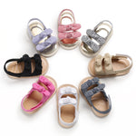 0-1Y Summer Multicolor Striped Printed Bowknot Toddler Sandals - PrettyKid