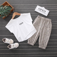 2pcs Fashion Design Print T-shirt and Pants - PrettyKid