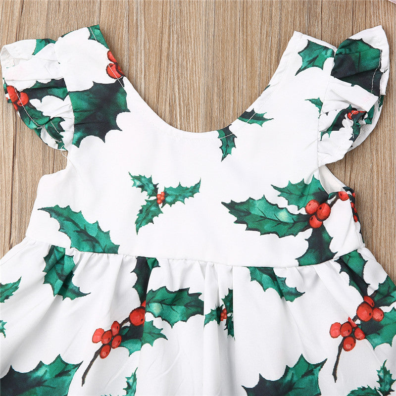 Baby girls' leaf print short sleeve shirt, shorts and hair band 3-piece set - PrettyKid