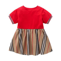 Cotton High Quality Classic Stripe Short-sleeve Dress - PrettyKid