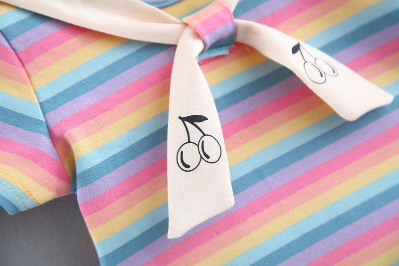 Baby Girls Tie Striped Preppy Style Dress - PrettyKid