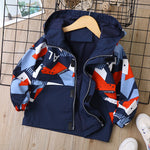 3-11Y Zip Fashion Square Colorblock Hooded Kids Jackets Wholesale Kids Boutique Clothing - PrettyKid