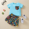 Boby Boys Pocket T-Shirt and Printed Shorts Sets - PrettyKid